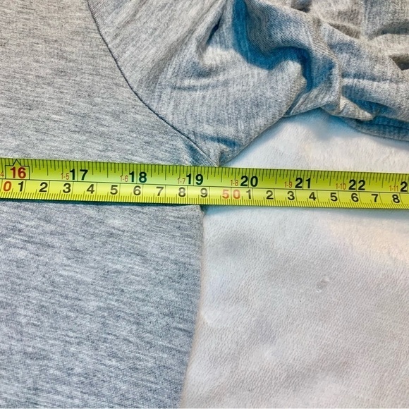 NWT Top Lg Jrs Rebellious One Grey Rayon Spandex Cinched Sides Ties Long Sleeves - Picture 14 of 15